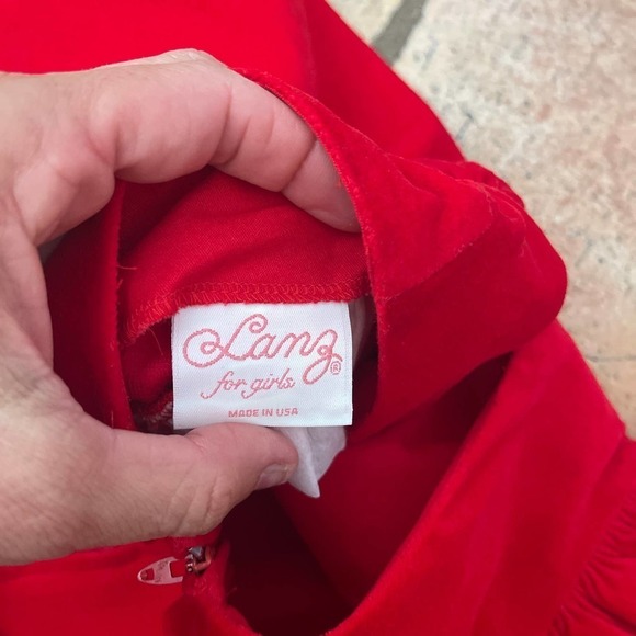 LANZ for girls velvet and plaid holiday dress - Picture 3 of 4